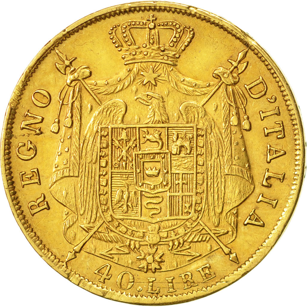 ITALIAN STATES, KINGDOM OF NAPOLEON, 40 Lire, 1814, Milan, KM:12