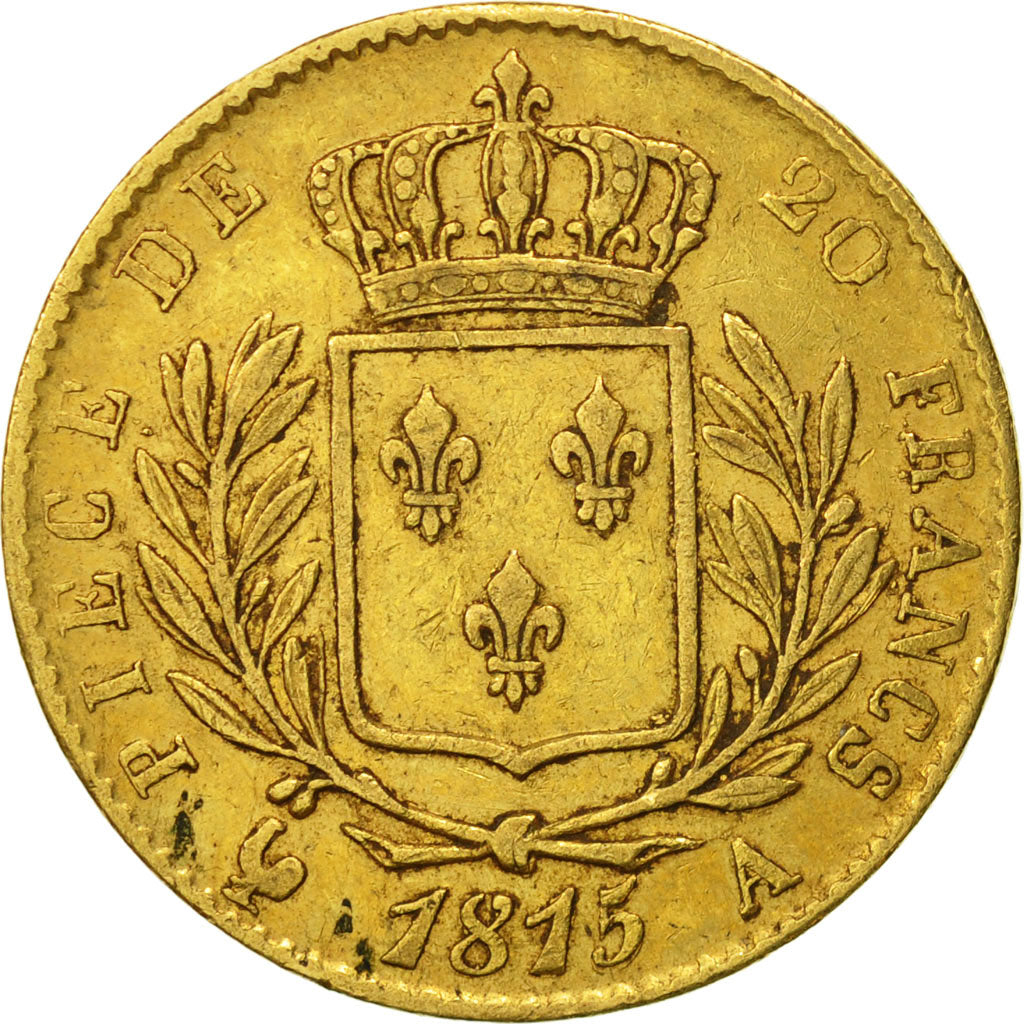 Coin, France, Louis XVIII, Louis XVIII, 20 Francs, 1815, Paris, EF(40-45), Gold