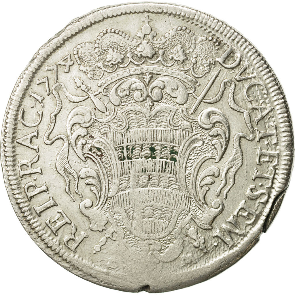 Coin, RAGUSA, Tallero, Ducat Et Sem, 1774, VF(30-35), Silver, KM:18