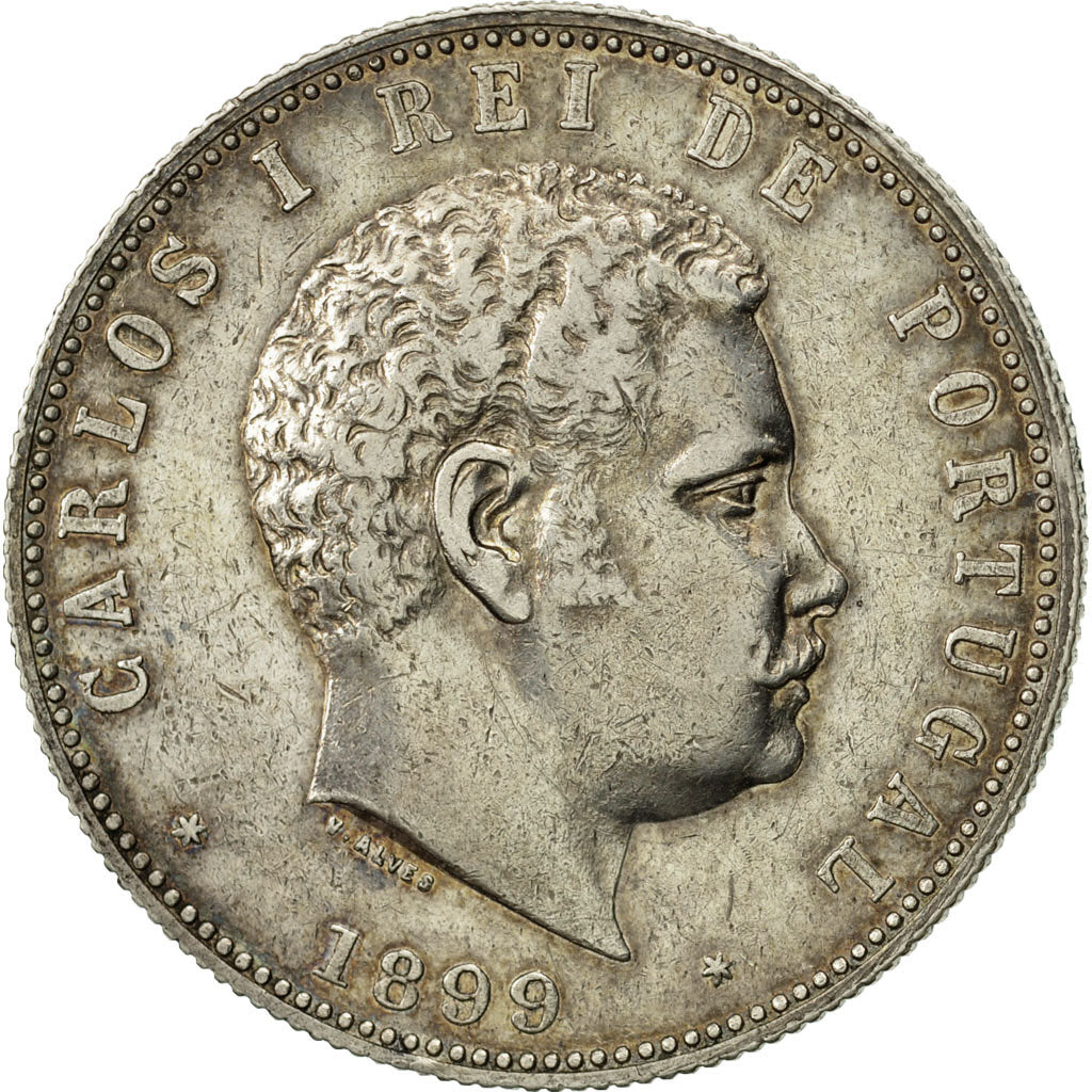 Coin, Portugal, Carlos I, 1000 Reis, 1899, AU(50-53), Silver, KM:540