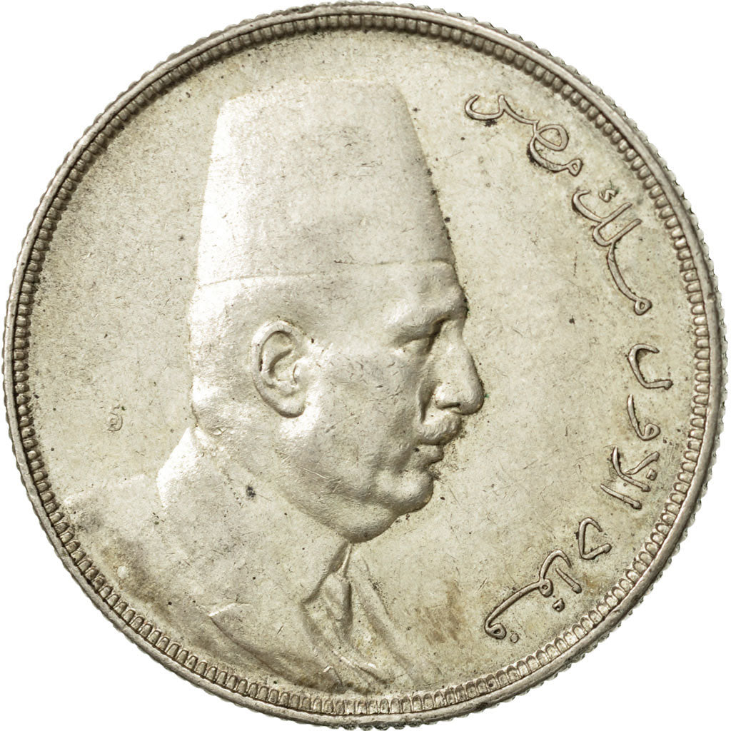 Egypt, Fuad I, 20 Piastres, 1923, Heaton, AU(50-53), Silver, KM:338