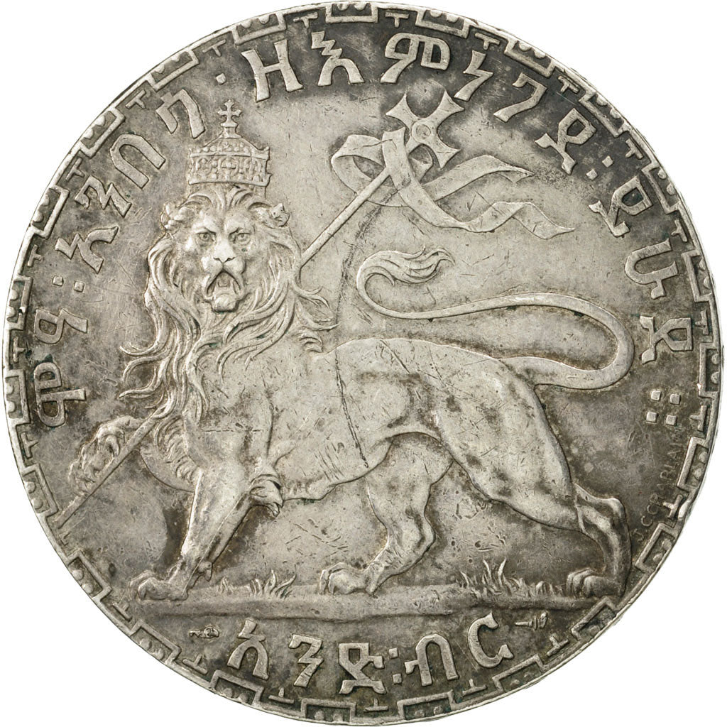 Äthiopien, Menelik II, Birr, 1892 (1899), Paris, SS+, Silber, KM:19