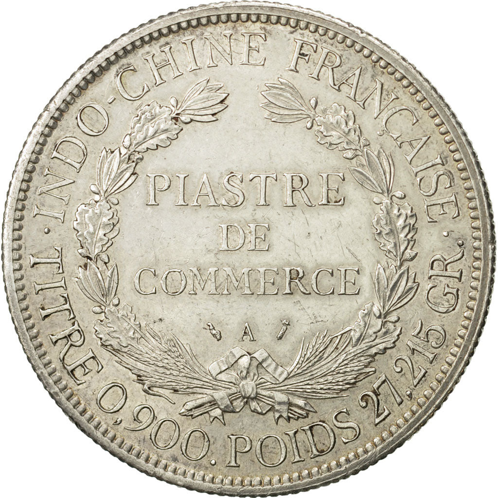 FRENCH INDO-CHINA, Piastre, 1895, Paris, AU(55-58), Silver, KM:5