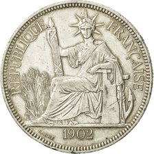 FRENCH INDO-CHINA, Piastre, 1902, Paris, EF(40-45), Silver, KM:5a.1
