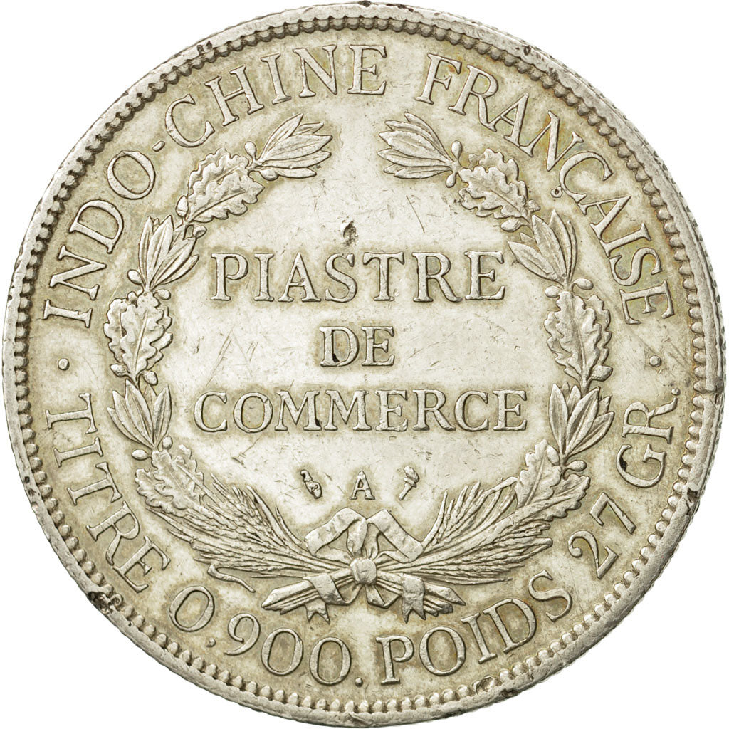 FRENCH INDO-CHINA, Piastre, 1902, Paris, EF(40-45), Silver, KM:5a.1