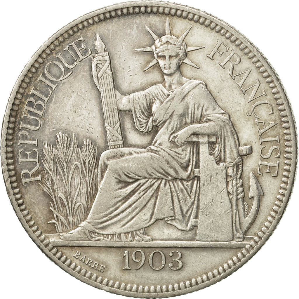 Coin, FRENCH INDO-CHINA, Piastre, 1903, Paris, EF(40-45), Silver, KM:5a.1