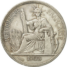 Moneda, INDOCHINA FRANCESA, Piastre, 1903, Paris, MBC, Plata, KM:5a.1