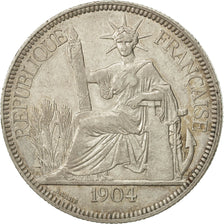 FRENCH INDO-CHINA, Piastre, 1904, Paris, EF(40-45), Silver, KM:5a.1