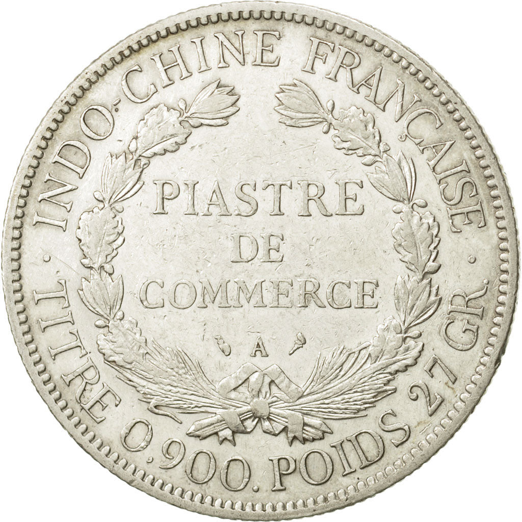 FRENCH INDO-CHINA, Piastre, 1905, Paris, EF(40-45), Silver, KM:5a.1