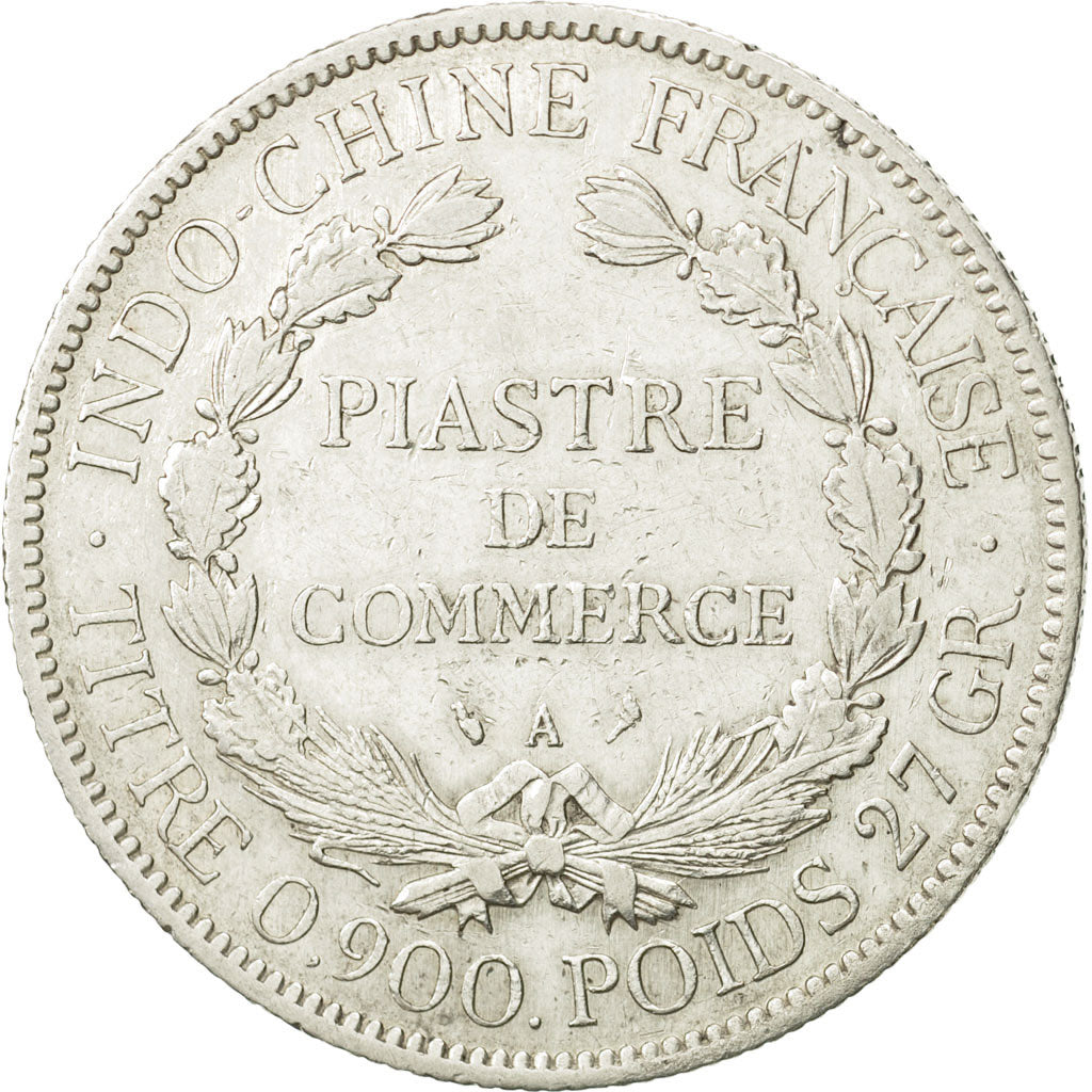 FRENCH INDO-CHINA, Piastre, 1907, Paris, EF(40-45), Silver, KM:5a.1