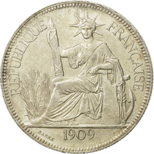 FRENCH INDO-CHINA, Piastre, 1909, Paris, MS(60-62), Silver, KM:5a.1
