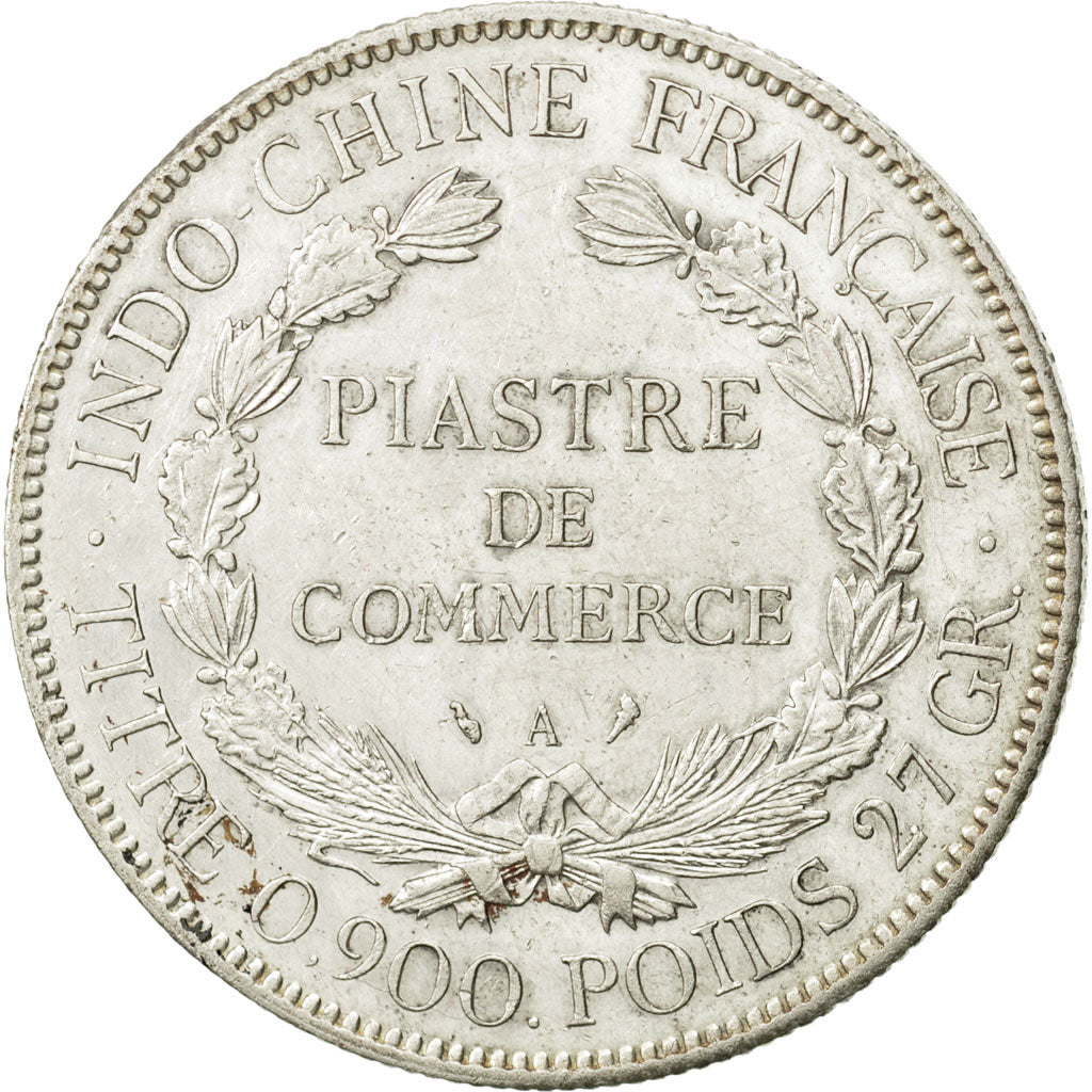 FRENCH INDO-CHINA, Piastre, 1910, Paris, EF(40-45), Silver, KM:5a.1