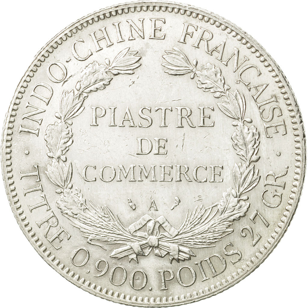 FRENCH INDO-CHINA, Piastre, 1908, Paris, EF(40-45), Silver, KM:5a.1