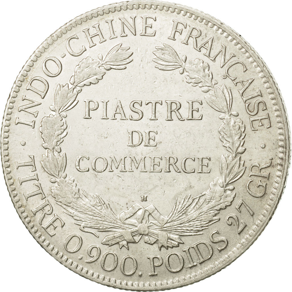 FRENCH INDO-CHINA, Piastre, 1921, Heaton, Birmingham, EF(40-45), Silver, KM:5a.3