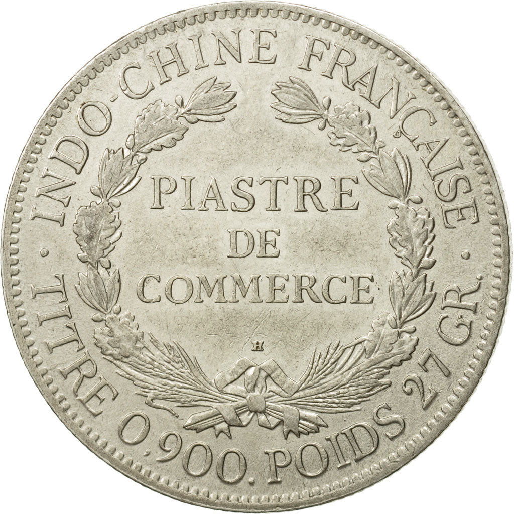 FRENCH INDO-CHINA, Piastre, 1922, Heaton, Birmingham, SS, Silber, KM:5a.3
