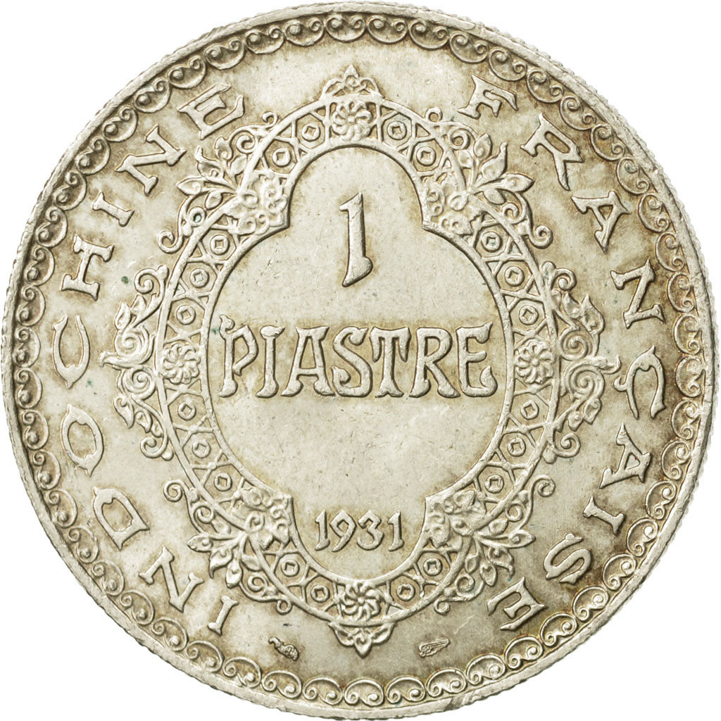 FRENCH INDO-CHINA, Piastre, 1931, Paris, MS(60-62), Silver, KM:19
