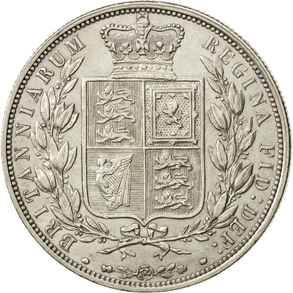 Monnaie, Grande-Bretagne, Victoria, 1/2 Crown, 1884, Londres, TTB+, Argent