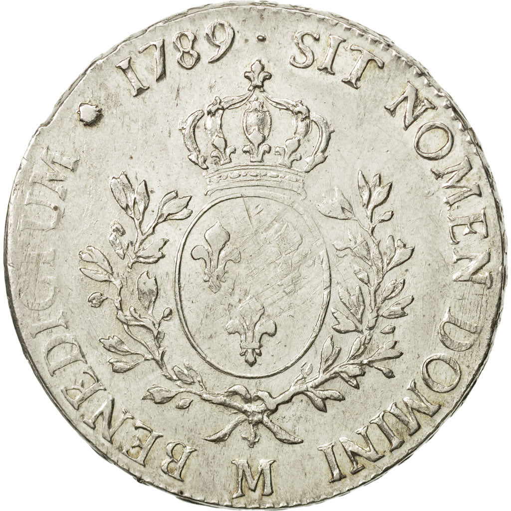 France, Louis XVI, Écu aux branches d'olivier, 1789, Toulouse, AU(50-53), KM:564