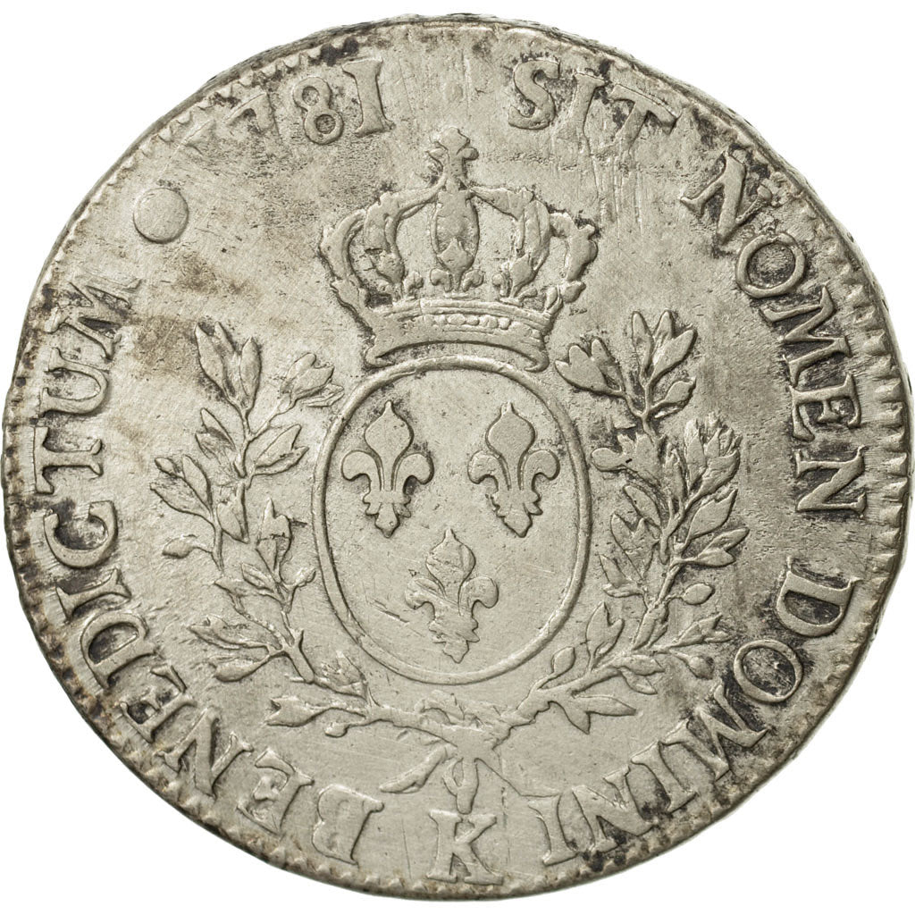 France, Louis XVI, Écu aux branches d'olivier, 1781, Bordeaux, TB+, KM:564