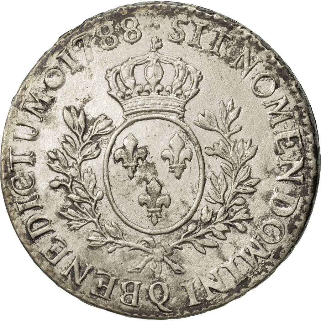 France, Louis XVI, Écu aux branches d'olivier, 1788, Perpignan, EF(40-45),KM:564