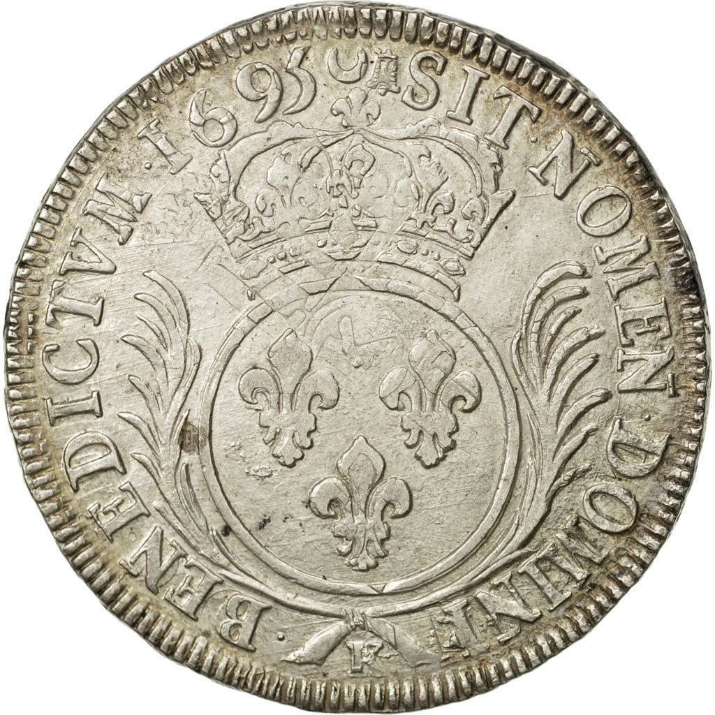 France, Louis XIV, Écu aux palmes, 1695, Bordeaux, SUP, Argent, KM:298.11