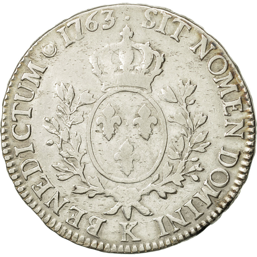 Moneta, Francia, Louis XV, Écu au bandeau, Ecu, 1763, Bordeaux, MB+, Argento