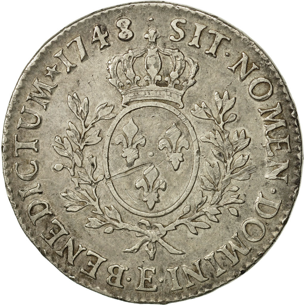 Münze, Frankreich, Louis XV, Écu au bandeau, Ecu, 1748, Tours, S, Silber
