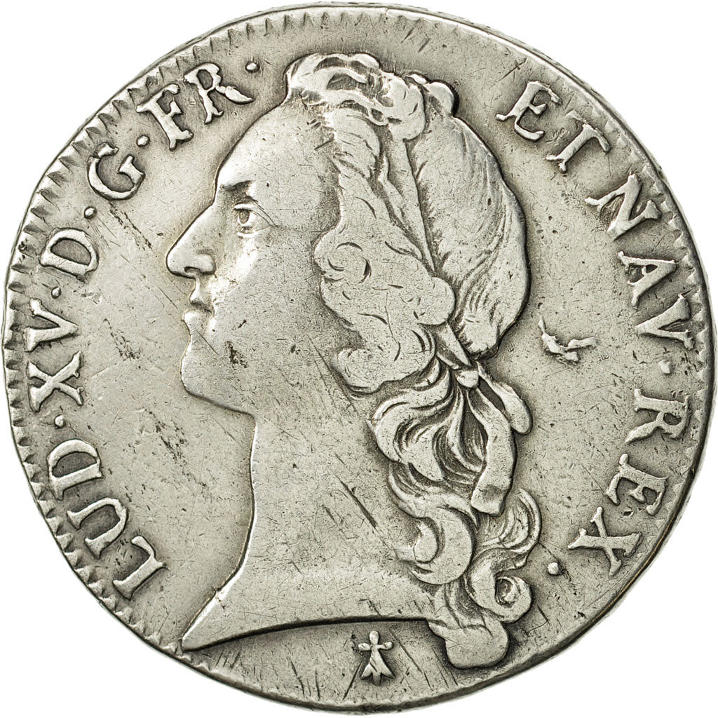 Francia, Louis XV, Écu au bandeau, 1747, Rennes, BC+, Plata, KM:512.27