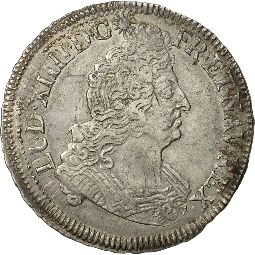 Münze, Frankreich, Louis XIV, 1/2 Écu aux insignes, 1/2 ECU, 43 Sols, 1702