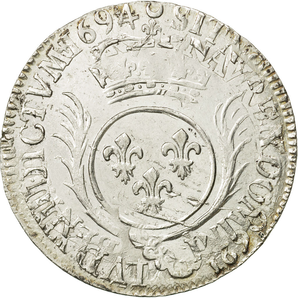 France, Louis XIV, 1/2 Écu aux palmes, 1694, EF(40-45), Silver, Gadoury:185
