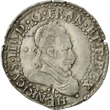 Frankrijk, Henri III, Demi Franc, 1587, Limoges, Zilver, ZF, Gadoury:487
