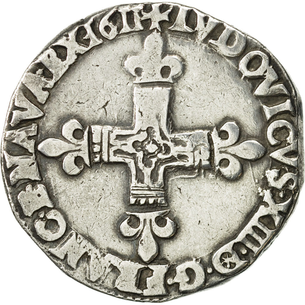 Coin, France, Louis XIII, 1/4 Écu à la croix, 1/4 Ecu, 1611, Bayonne
