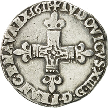 Coin, France, Louis XIII, 1/4 Écu à la croix, 1/4 Ecu, 1611, Bayonne