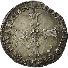 Monnaie, France, Henri IV, 1/4 Ecu, 1604, Bayonne, TB+, Argent, Sombart:4686