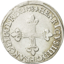 Coin, France, Henri III, 1/4 Ecu, 1578, Rennes, EF(40-45), Silver, Sombart:4662