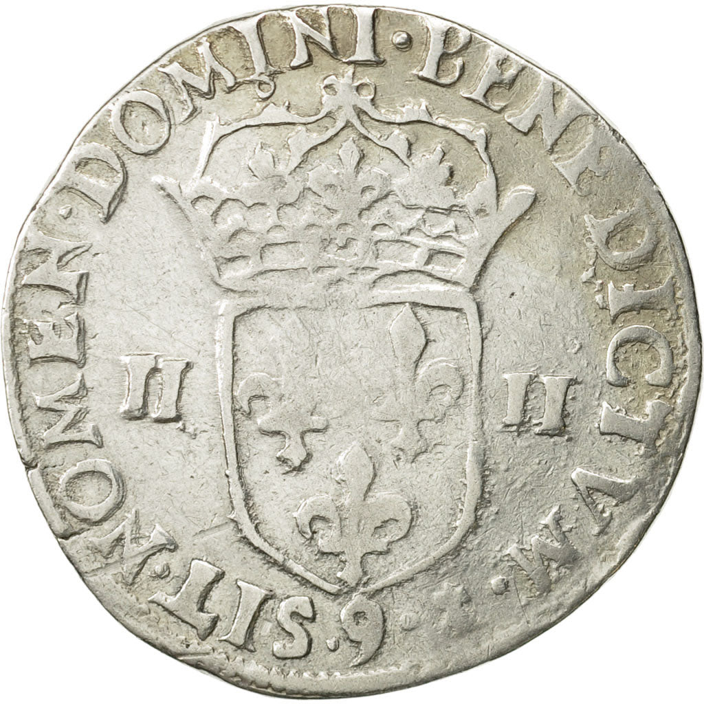 Moneta, Francia, Henri III, 1/4 Ecu, 1578, Rennes, BB, Argento, Sombart:4662