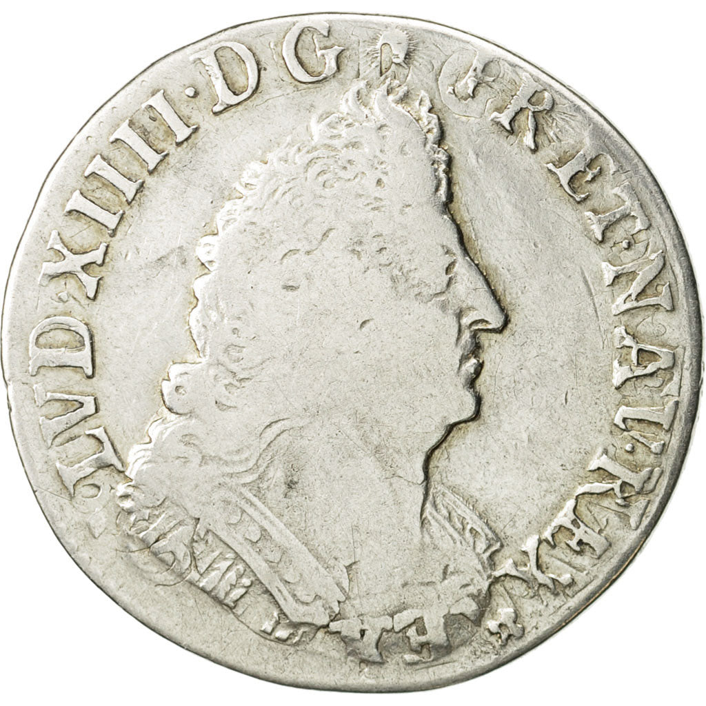 Frankreich, Louis XIV, 1/4 Écu aux palmes, 1694, La Rochelle, S+, KM:293.10