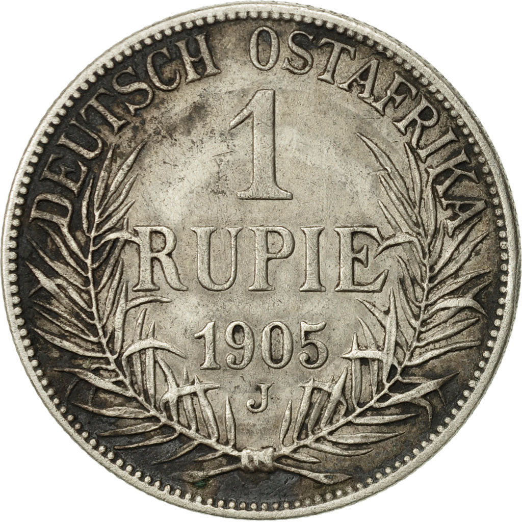 GERMAN EAST AFRICA, Wihelm II, Rupie, 1905, Hambourg, TB+, Argent, KM:10