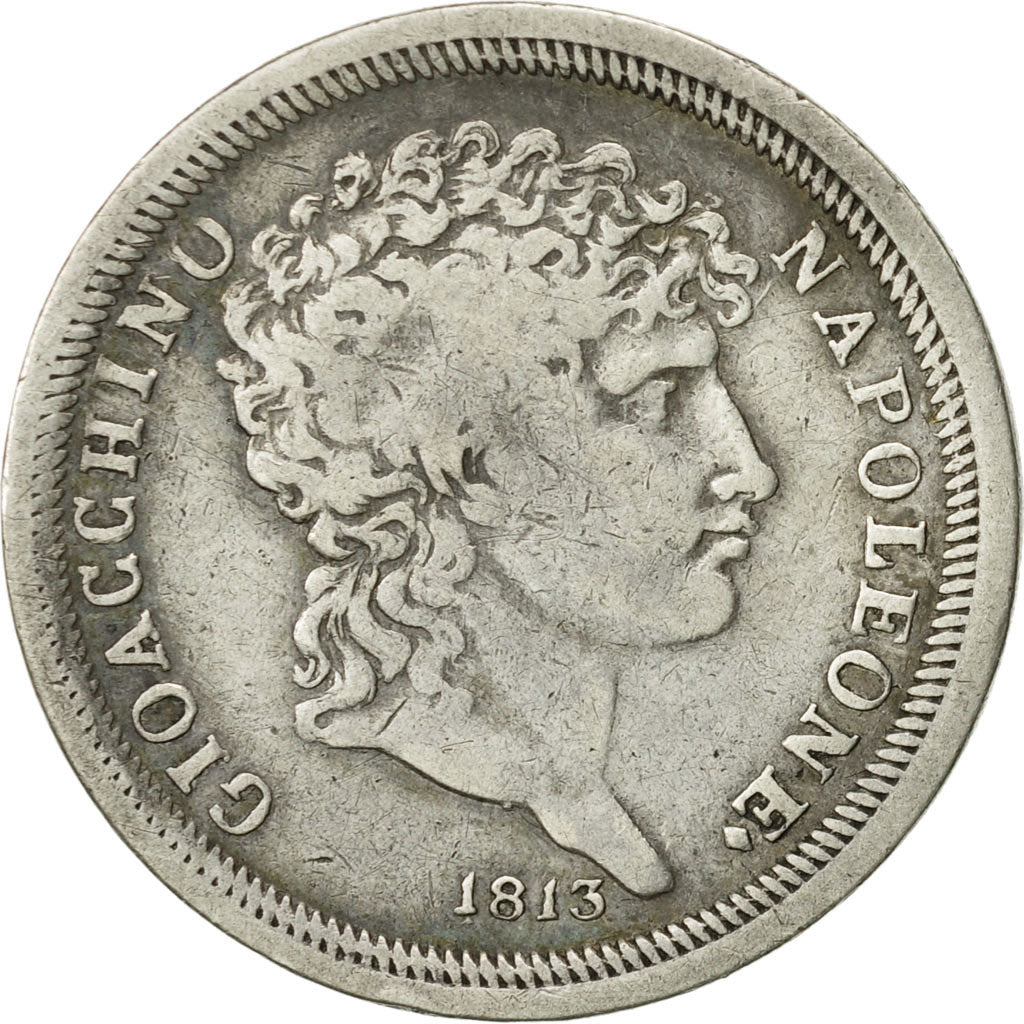 États italiens, NAPLES, Joachim Murat, Lira, 1813, TB, Argent, KM:257