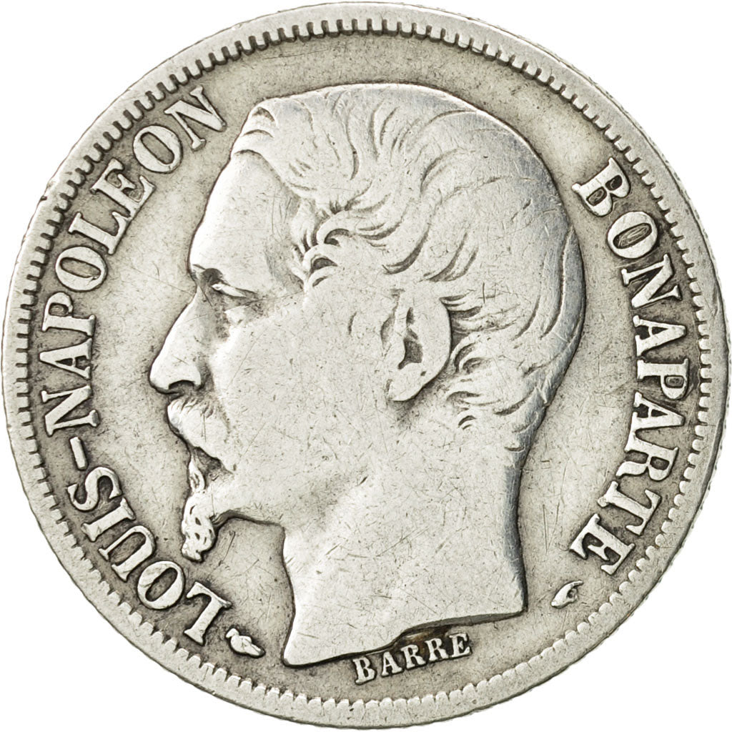 France, Napoleon III, Franc, 1852, Paris, VF(30-35), Silver, KM:772
