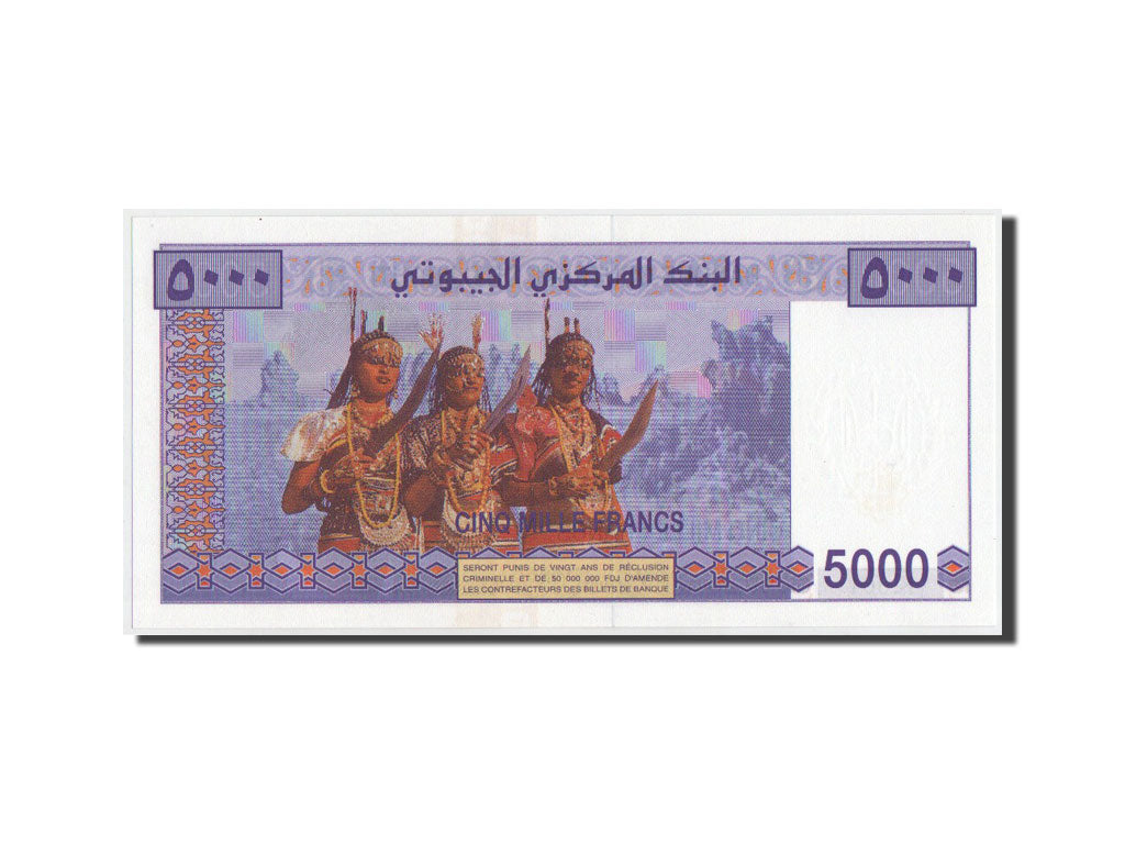 Banknote, Djibouti, 5000 Francs, 2002, 2002, KM:44, UNC(65-70)
