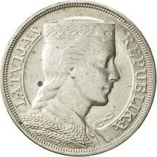 Letonia, 5 Lati, 1932, EBC, Plata, KM:9