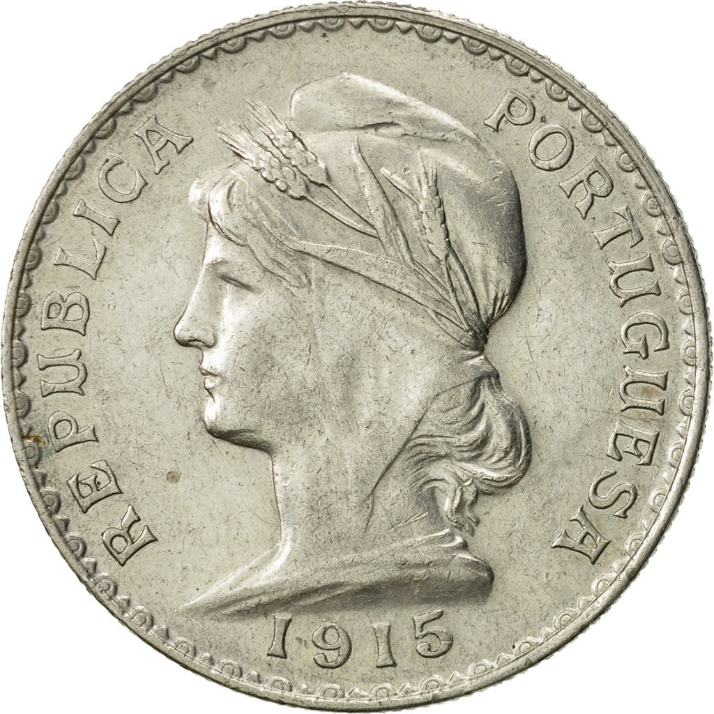 Coin, Portugal, Escudo, 1915, Lisbon, AU(50-53), Silver, KM:564
