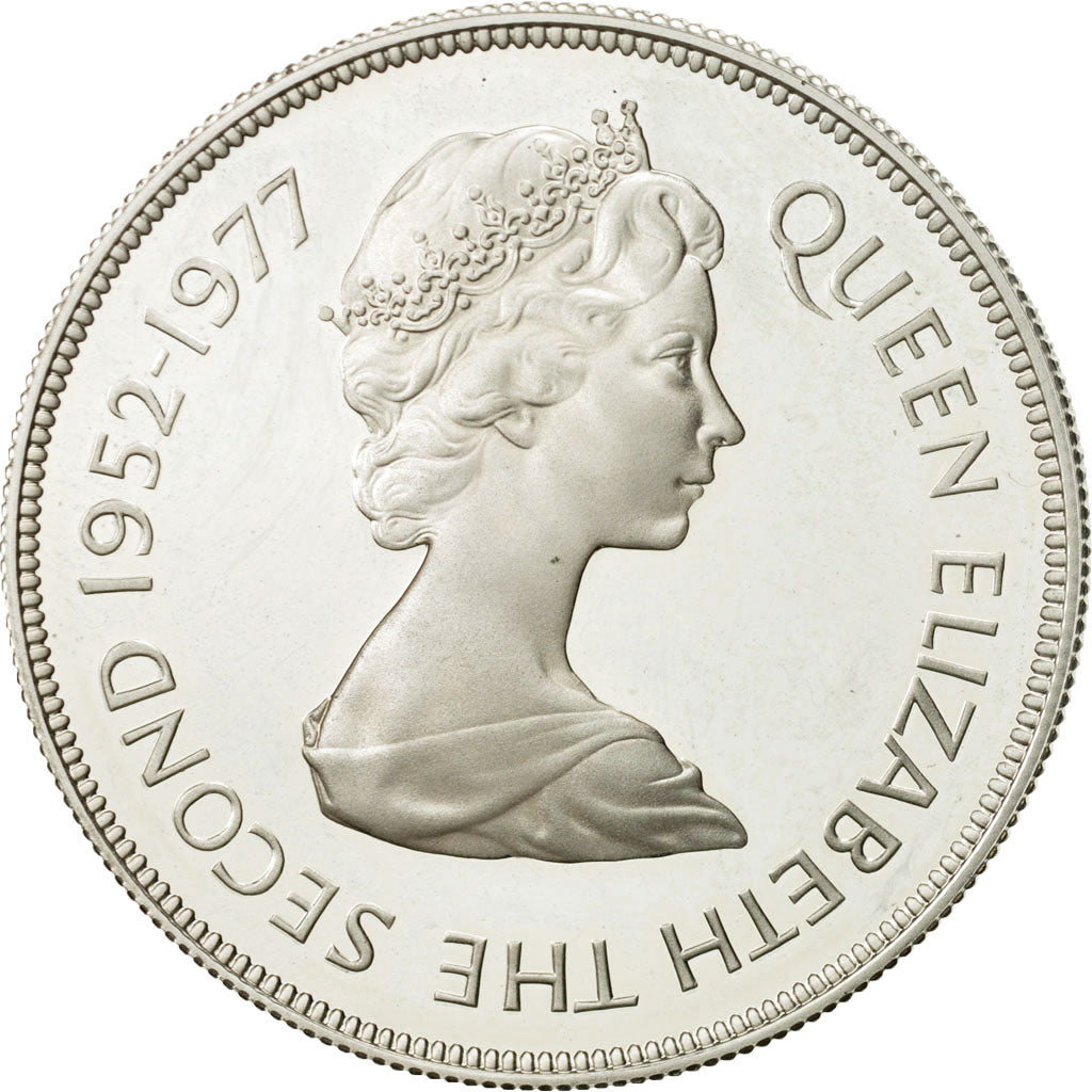 Coin, Saint Helena, Elizabeth II, 25 Pence, Crown, 1977, MS(60-62), Silver