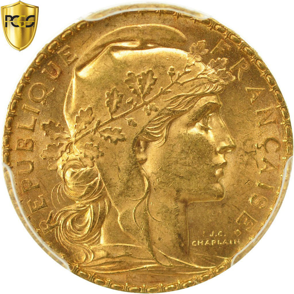 Coin, France, Marianne, 20 Francs, 1900, Paris, PCGS, MS63, MS(63), Gold