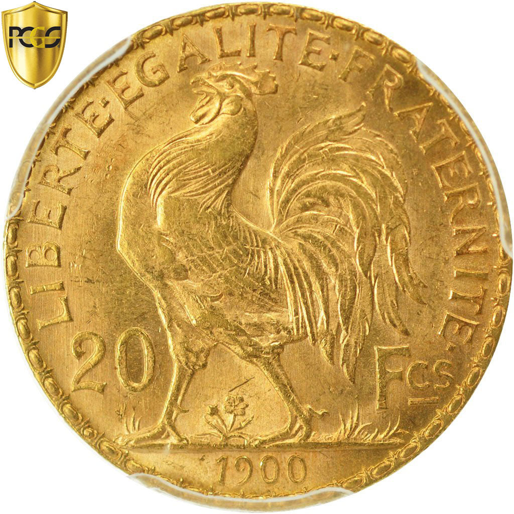Coin, France, Marianne, 20 Francs, 1900, Paris, PCGS, MS63, MS(63), Gold