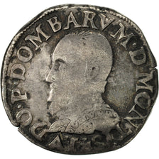 Munten, Frankrijk, DOMBES, Louis II, Teston, 1577, Trévoux, ZG+, Zilver