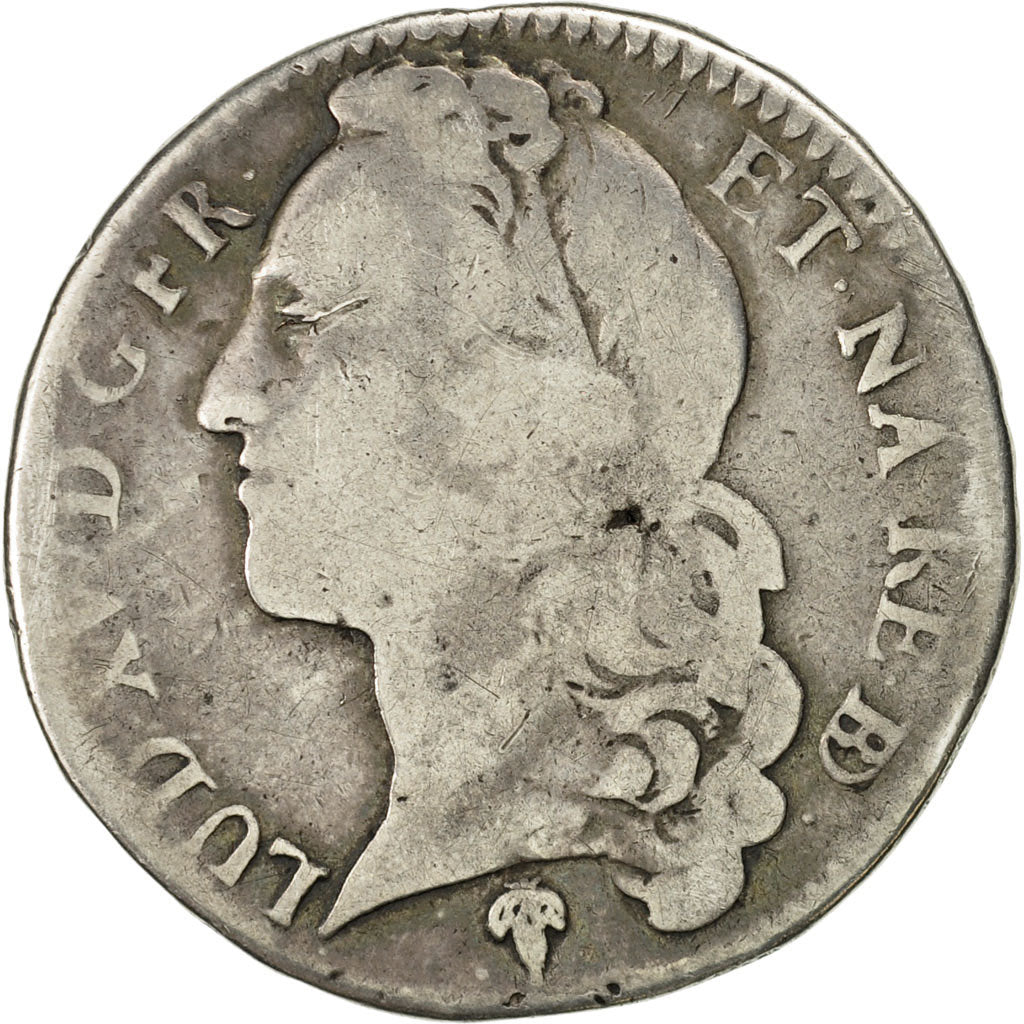 Monnaie, France, Louis XV, 1/2 Écu au bandeau, 1/2 Ecu, 1743, Pau, B+, Argent