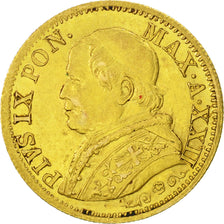 États italiens, PAPAL STATES, Pius IX, 5 Lire, 1867, Roma, TTB, Or, KM:1380