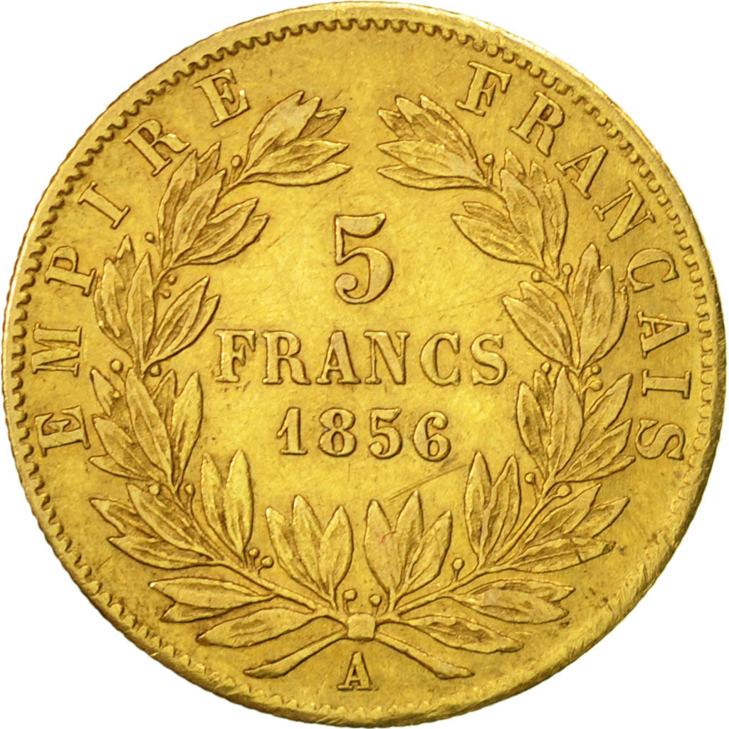 France, Napoleon III, 5 Francs, 1856, Paris, VF(20-25), Gold